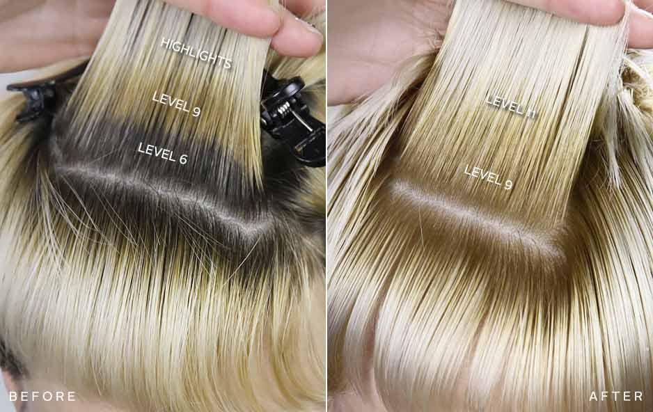 See A Level 6 Medium Brown Move To A Level 9 Blonde Madison Reed Hair Color Before And After