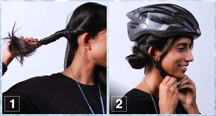 How to wear a bike helmet with a hot sale ponytail