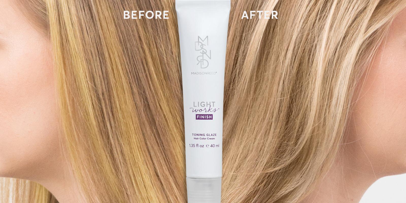 Toner to reduce brassiness - before and after usage