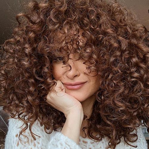 Woman with caramel brown hair