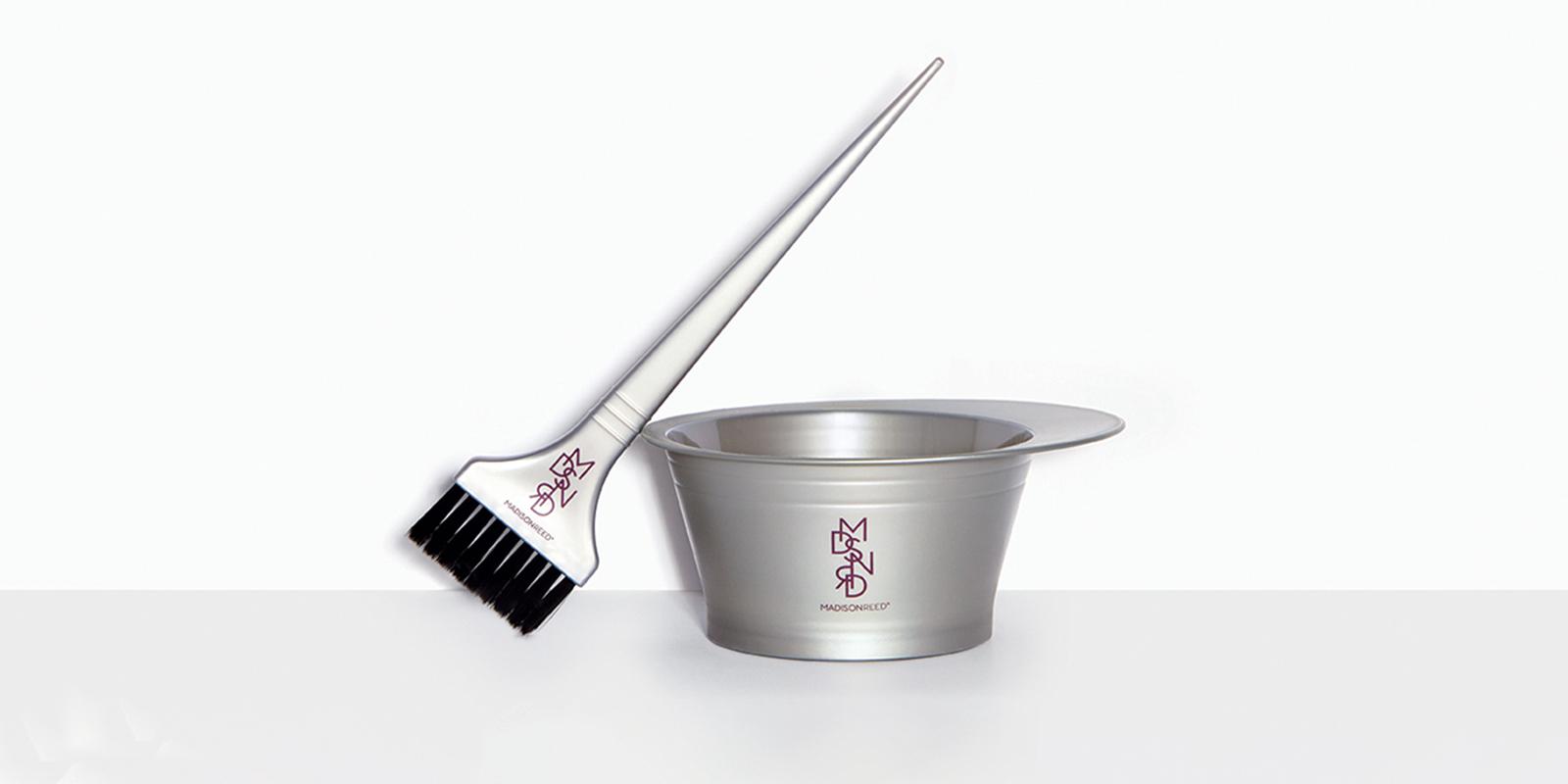 Bowl and brush to cover gray hair without ruining highlights