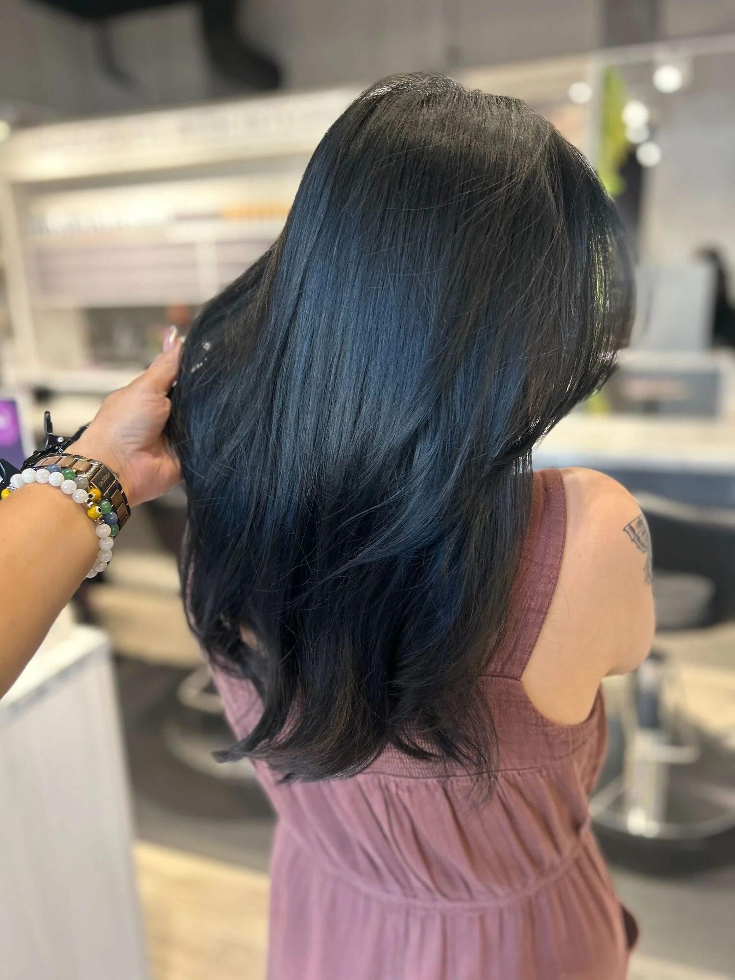 what is blue black hair madison reed